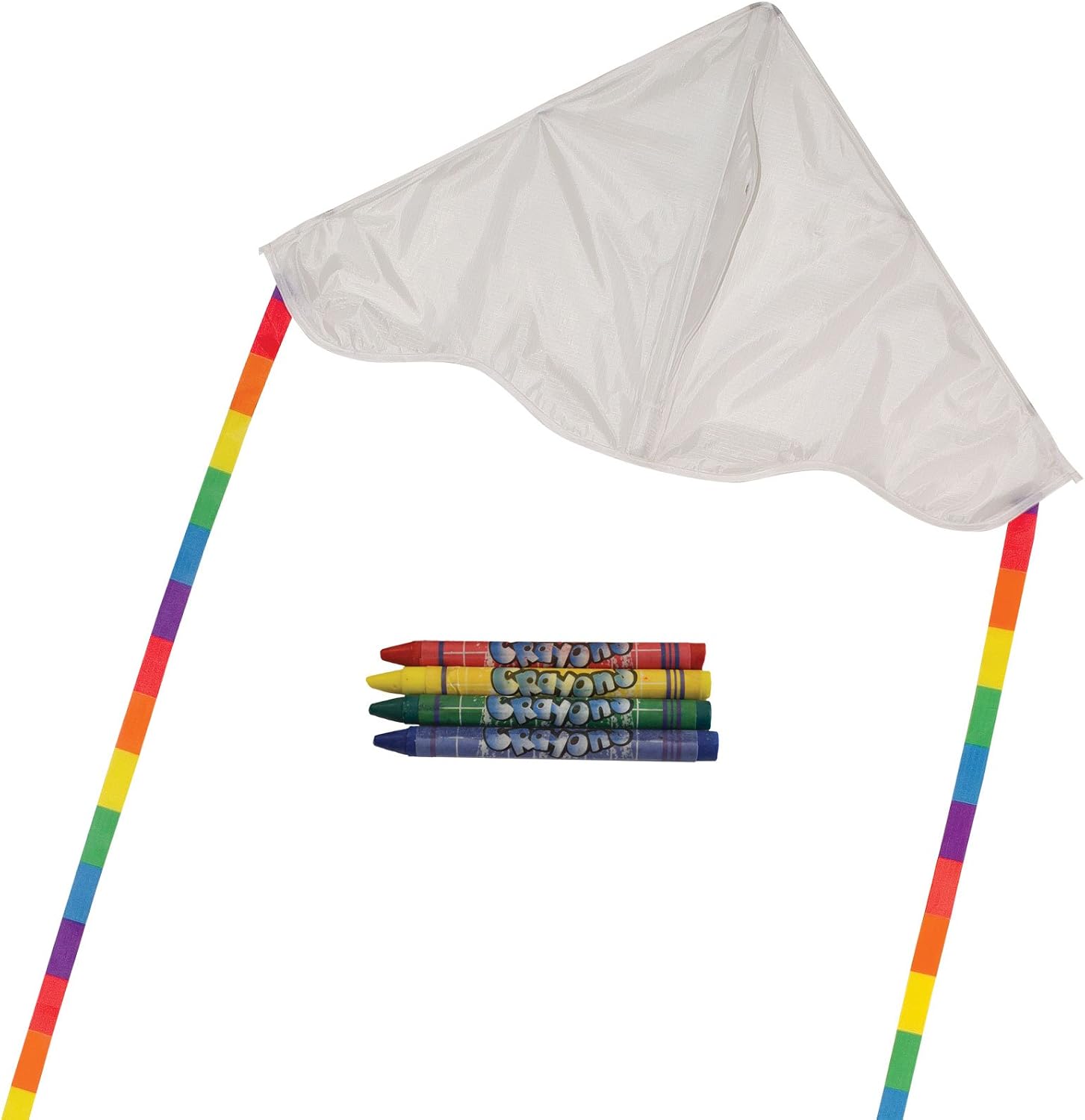 In the Breeze Coloring Delta 30-inch Kite - 50 Piece Party Pack - Single Line Kite - Includes Crayons, Line and Bag - Creative Fun for Everyone, 3186-PACKS