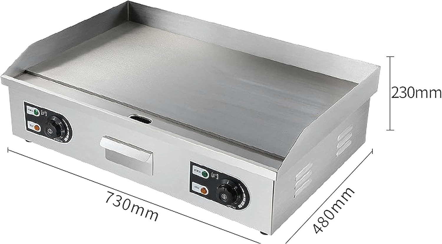 4400W Electric Countertop Griddle, Commercial Stainless Steel Flat Top Grill with Adjustable Temperature Control (122°F-572°F), for Kitchen, Restaurant, BBQ