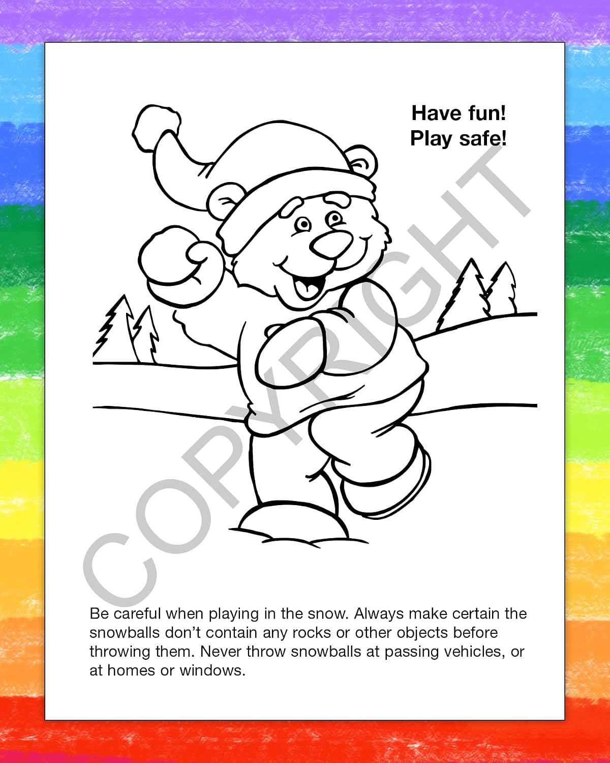 ZOCO – Make Winters & Holidays Safe - Custom Coloring Books (250 Bulk Pack, with Crayons) – Holiday Activity Books for Kids, Stocking Stuffers, Xmas Party Favors, Sunday School, Made in USA