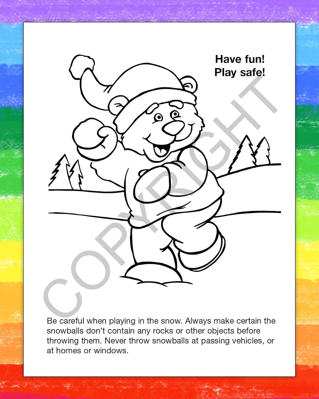 ZOCO – Make Winters & Holidays Safe - Custom Coloring Books (250 Bulk Pack, Without Crayons) – Holiday Activity Books for Kids, Stocking Stuffers, Xmas Party Favors, Sunday School, Made in USA