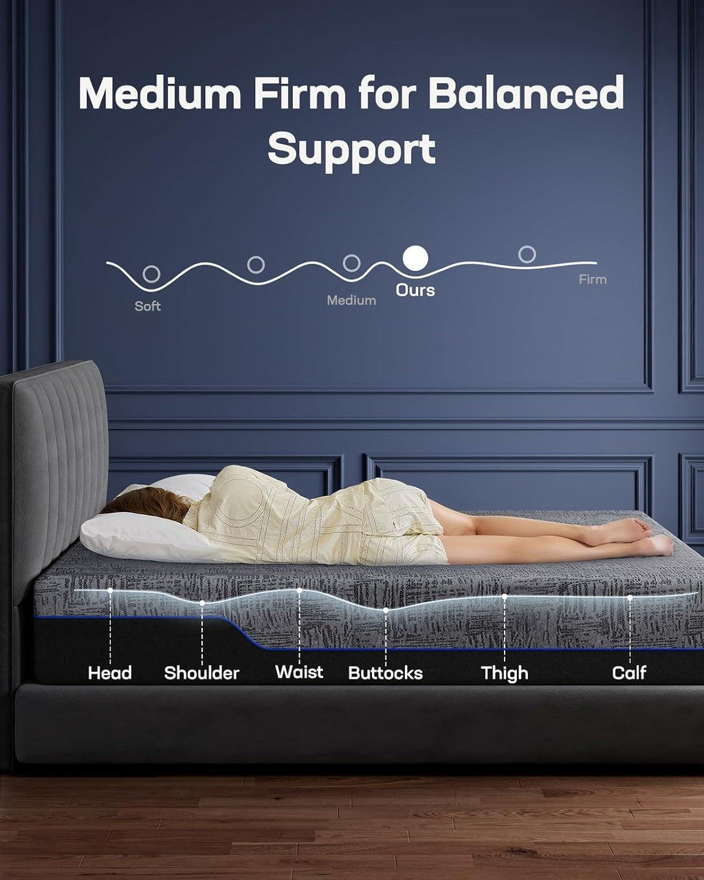 Marsail NS1 Massage Adjustable Base with Mattress Set, Split King Adjustable Bed Frame + 14-inch Cooling Gel Memory Foam Mattress, Dual Motor Bed Frame with Wireless Remote, CertiPUR-US Certified