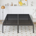 Yicensen 14 Inch Full XL Bed Frame No Box Spring Needed Heavy Duty Metal Full XL Platform Bed Frame with Rounded Corner Legs, Easy Assembly, Noise Free, Black
