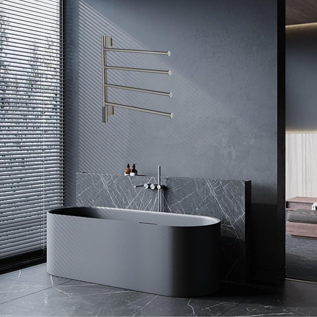 Heated Towel Racks Rotatable, Electric Towel Warmer for Bathroom Wall Mounted with Timer/Temperature Control,Gray