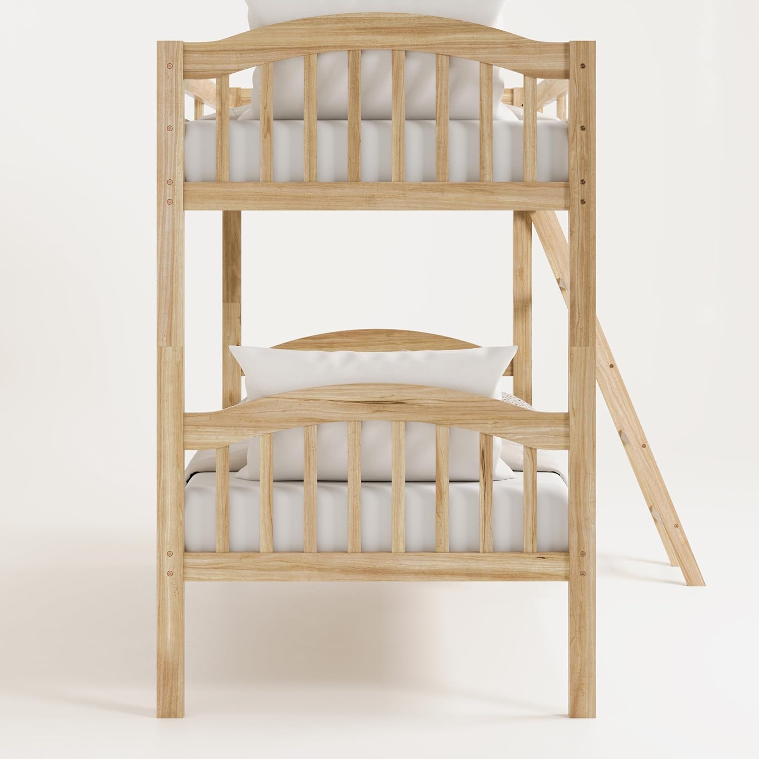 Storkcraft Long Horn Twin-Over-Twin Bunk Bed (Natural) - GREENGUARD Gold Certified, Converts to 2 Individual Twin beds