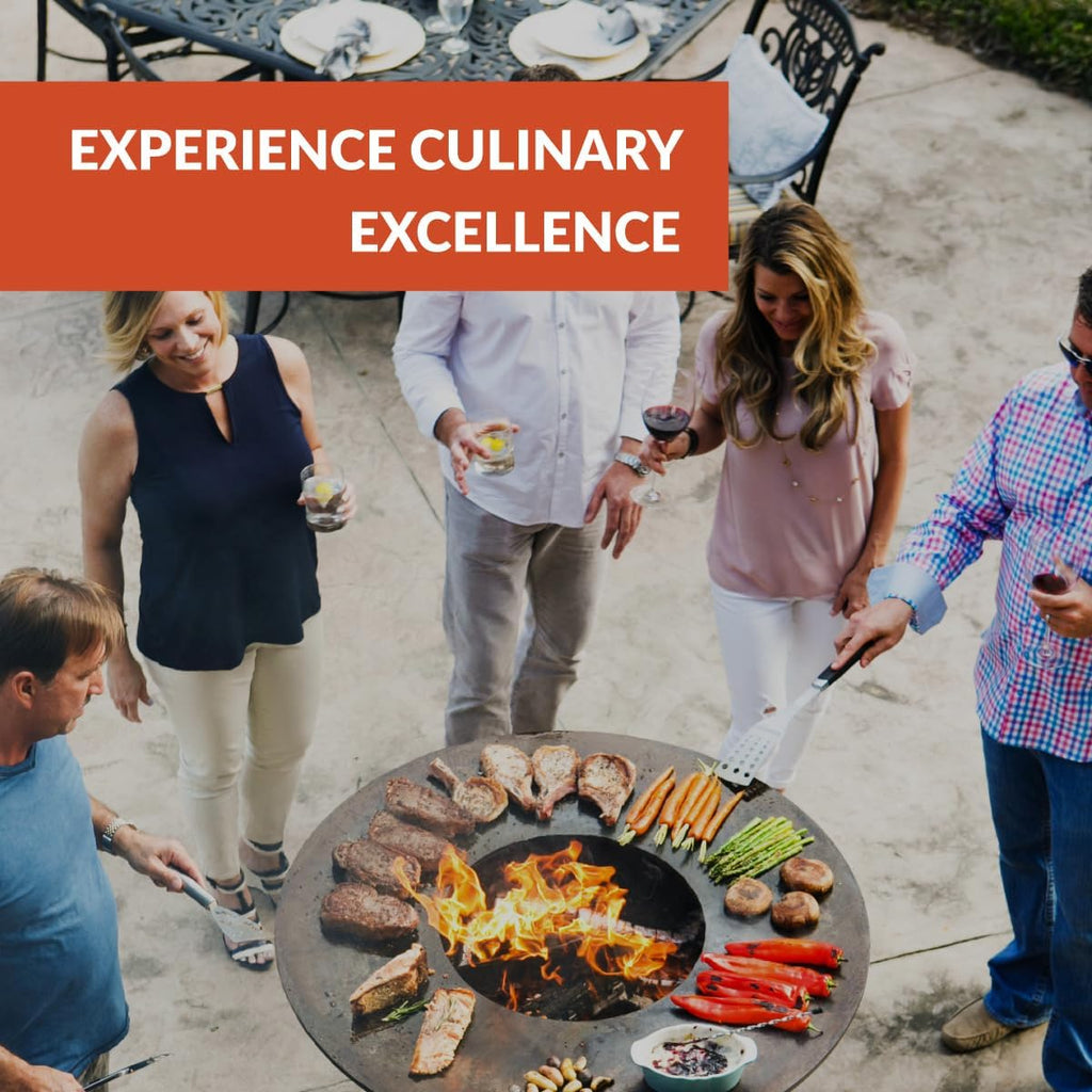 ARTEFLAME Charcoal BBQ Grill, Griddle, and Fire Pit | Gourmet Outdoor Cooking Essential | Steakhouse Searing (40' One Series with 2 Grilling Accessories) Made in USA