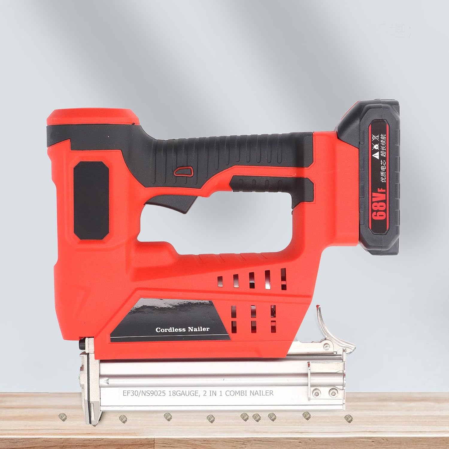 Cordless Brad Nailer,18V 2Ah Lithium Battery Powered Cordless Nail Gun with Modes, Electric Staple Gun, Nailer Staple Kit for Woodworking DIY Projects, Depisutacgxmeqzg76