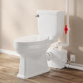 Macerating Toilet System, 800PRO HIGH POWER Macerator Pump with 4 Inlets & 2 Outlets for Kitchen Sink, Bathroom, Laundry, Easy Install Two Piece Upflush Toilet for Basement, Nano-glazed