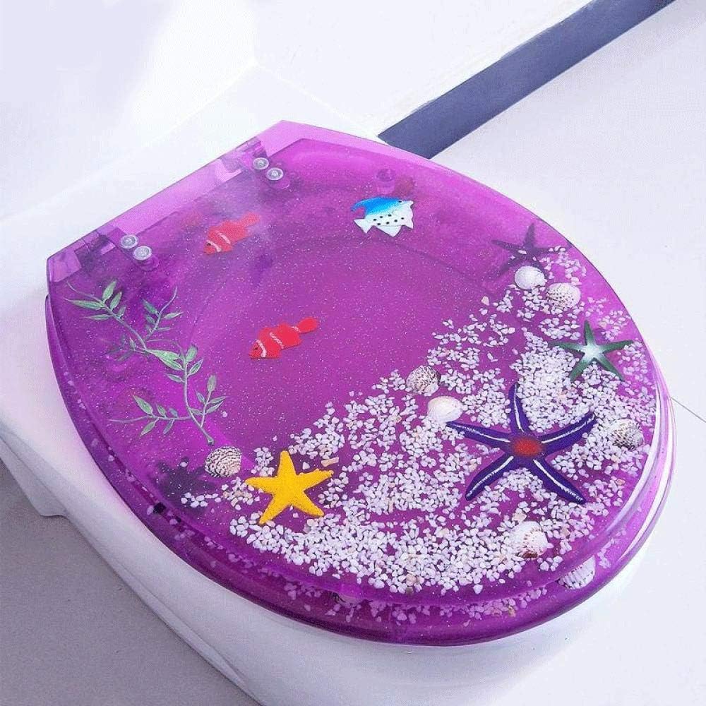Transparent Fish Aquarium Round Standard Size Toilet Seat with Cover