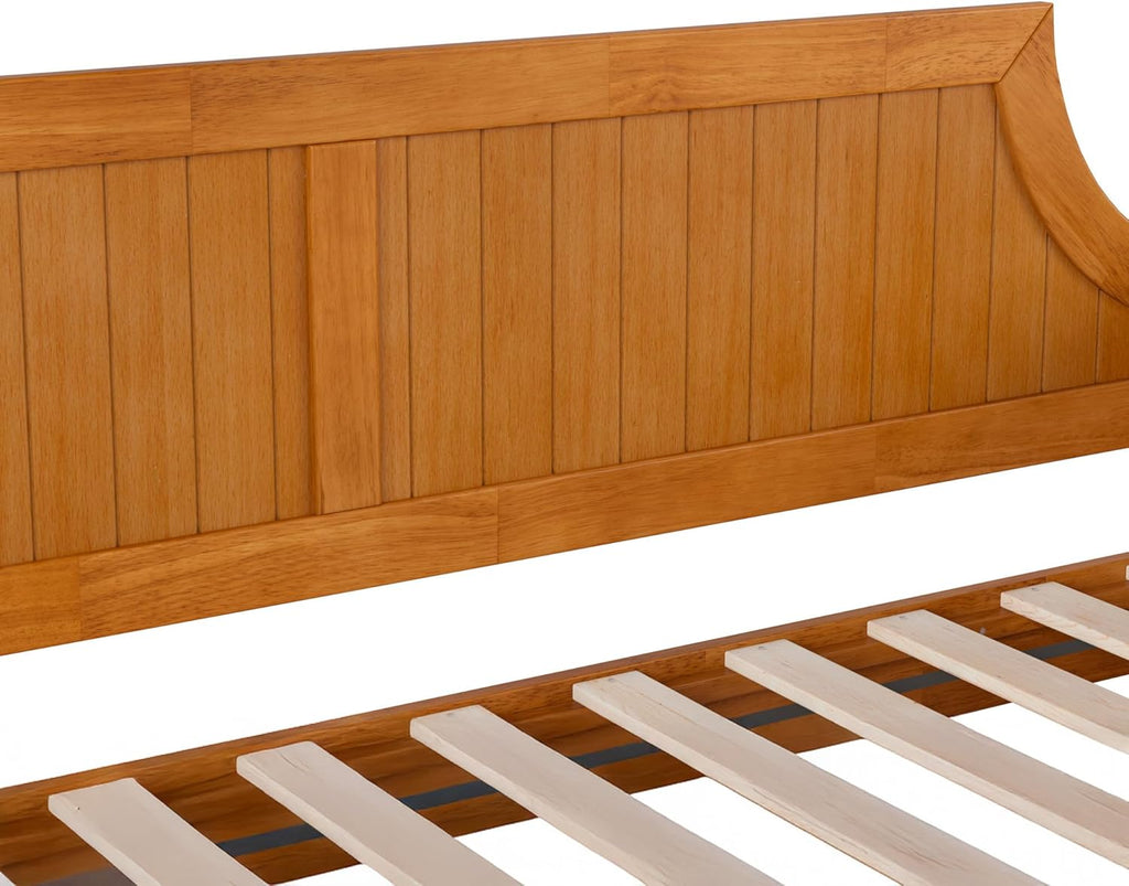 AFI, Cambridge Twin Size Wood Daybed Frame with 2 Storage Drawers, Light Toffee