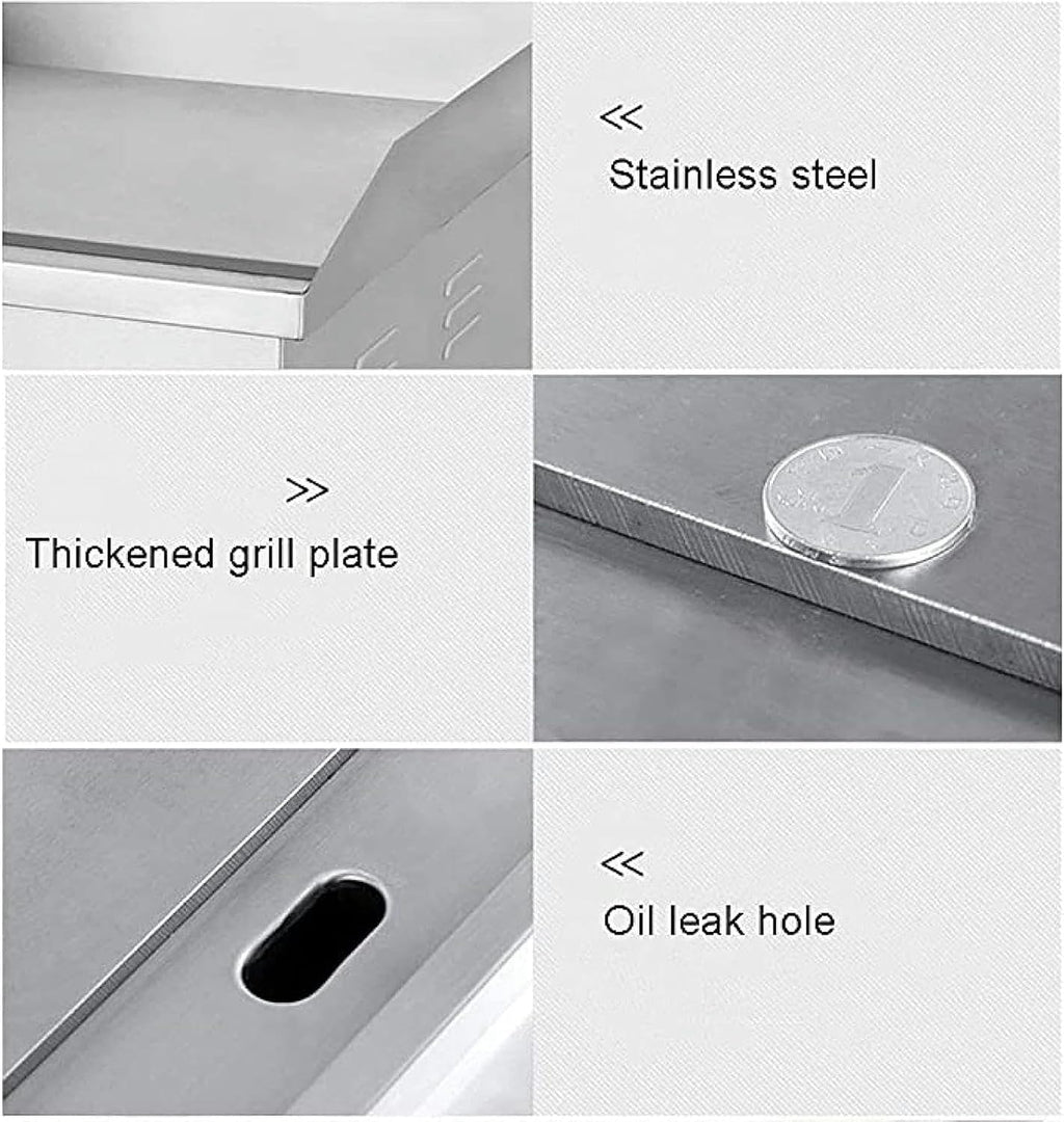 3000W Commercial Electric Griddle/Stainless Steel Flat Top Grill HotPlate/Non-Stick Kitchen Countertop Grill with Adjustable Thermostatic Control