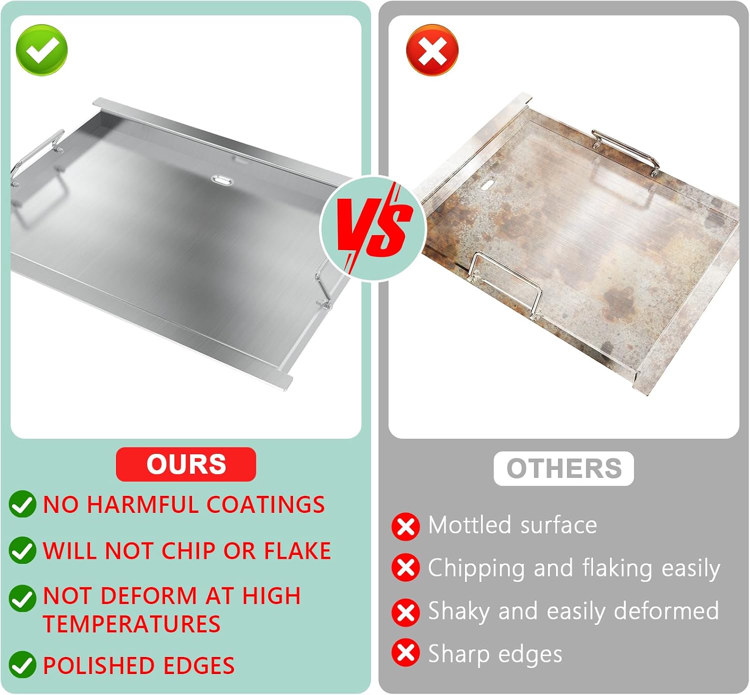 Full Size Griddle Insert for Blaze Grill 4/5 Burner Gas Grill Accessories,Flat Top Griddle Plate Replacement for BLZ-4LTE BLZ-5 Summerset Sizzler 32' & 40', RCS RJC32A, 29''L x 17.9''W Stainless Steel