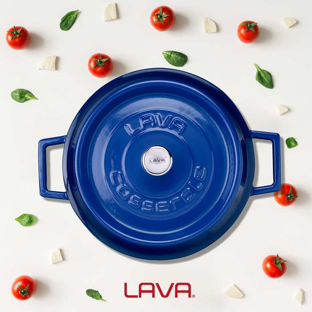 Lava Signature Enameled Cast-Iron Multi-Purpose Braiser Oven - 2-1/2 Quart, Cobalt Blue
