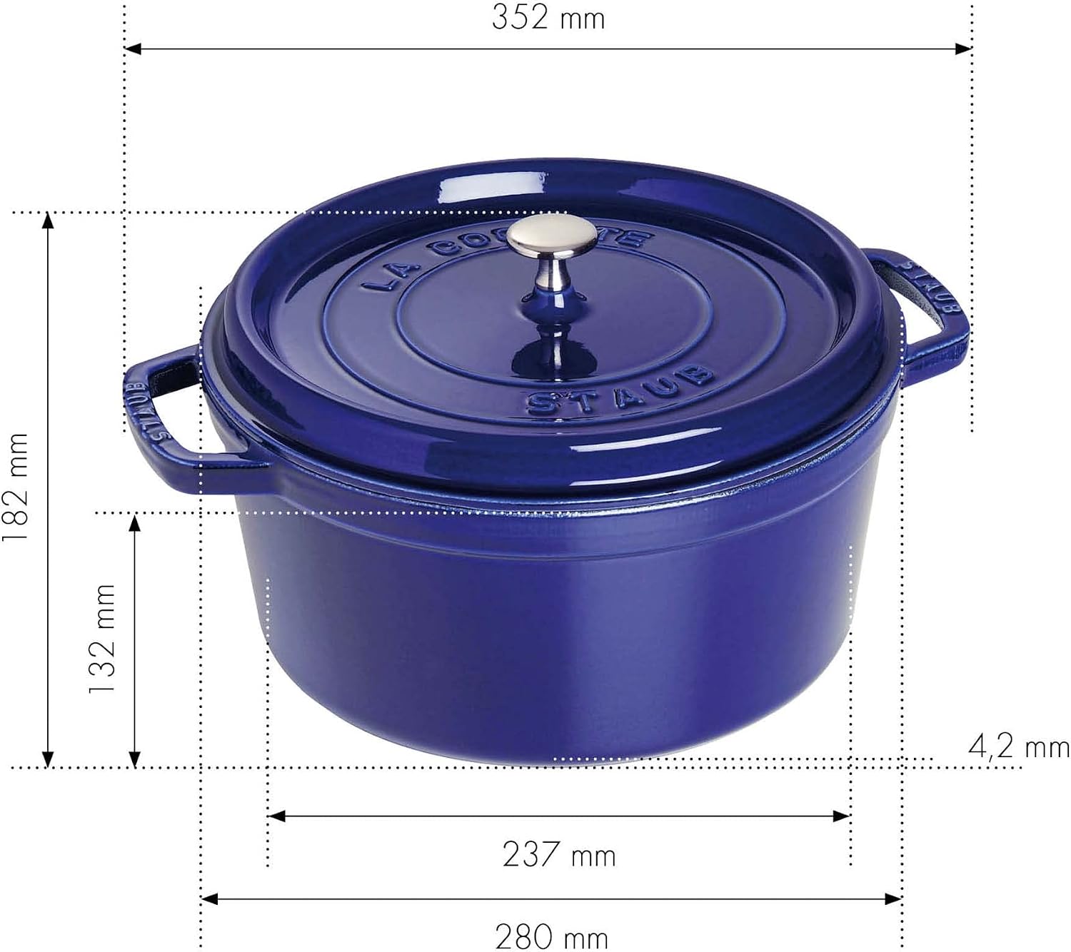 Staub Cast Iron 7-qt Round Cocotte - Dark Blue