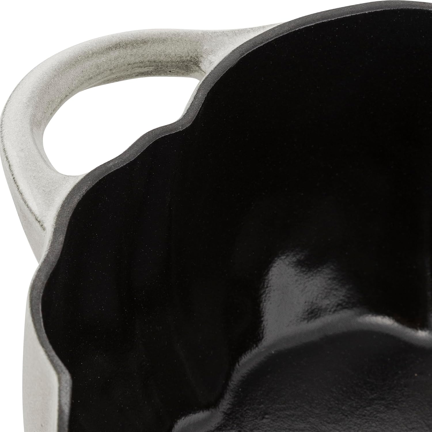 STAUB Cast Iron 3.5-qt Pumpkin Cocotte with Stainless Steel Knob - White Truffle