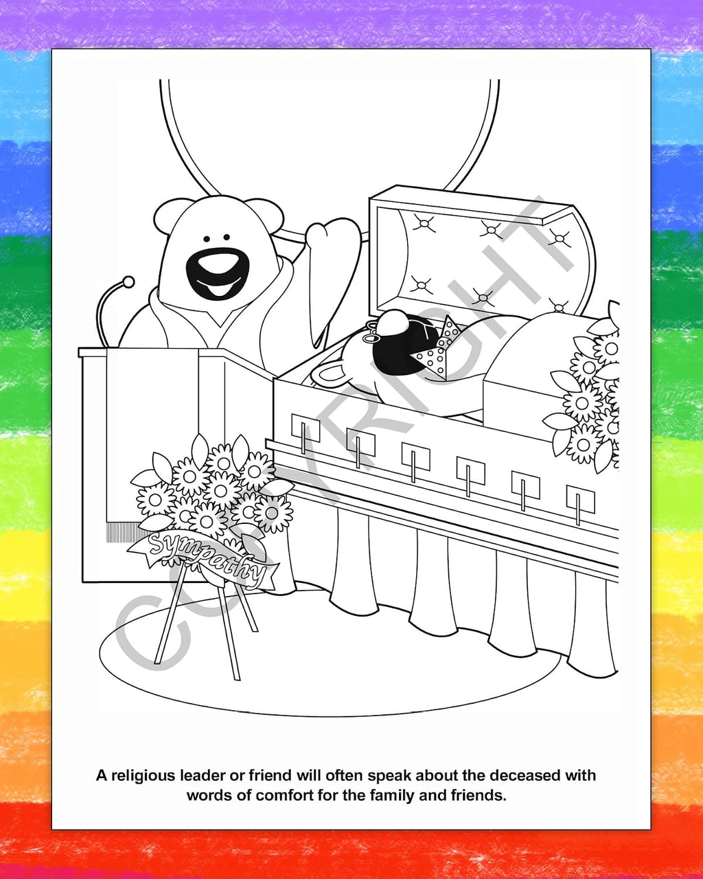 ZOCO – Losing a Loved One – Custom Educational Coloring and Activity Books (250 Bulk Pack, with Crayons) – Funeral Home, Church Handouts for Kids – Add Your Imprint