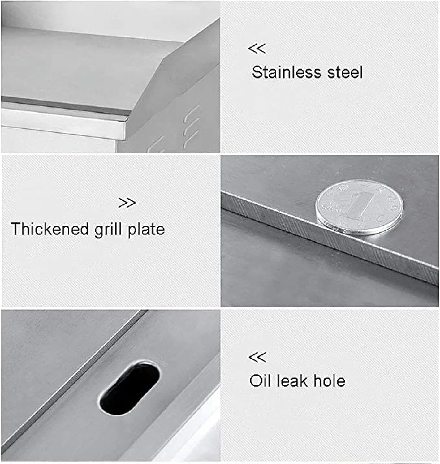 3000W Commercial Electric Griddle, Stainless Steel Flat Top Grill with Adjustable Thermostatic Control, Non-Stick Hot Plate for Kitchen Cooking