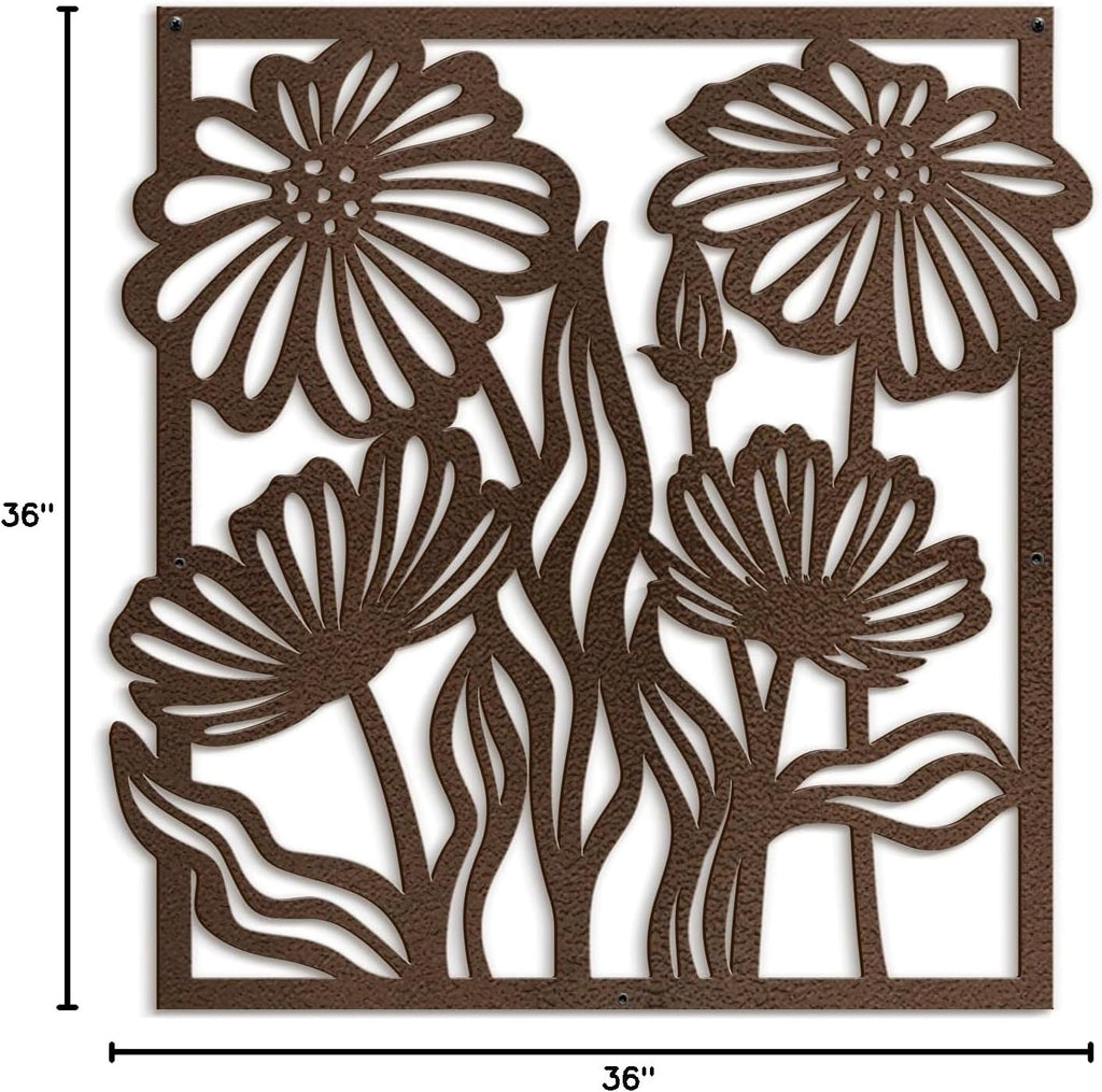 SIGNLEADER Metal Wall Art Decor Tropical Palm Tree Leaf Minimalist Modern Abstract Wall Sculpture Hangings Home Decoration for Living Room, Bedroom, Bathroom, Kitchen, Outdoor - 36' Bronze
