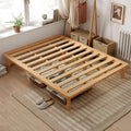NELYE California-King Platform Bed Base - 14 Inch Solid Wood Mattress Foundation with Support Slats and Legs, California King Size Rubberwood Simple Bed Frame