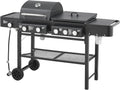 6-Burner Propane Gas Grill with Griddle Combo, 56,000 BTU Outdoor BBQ Grill with Side Burner, 745 Sq.In Total Cooking Area, Enamel-Coated Grates, Heavy-Duty Stand for Backyard Patio