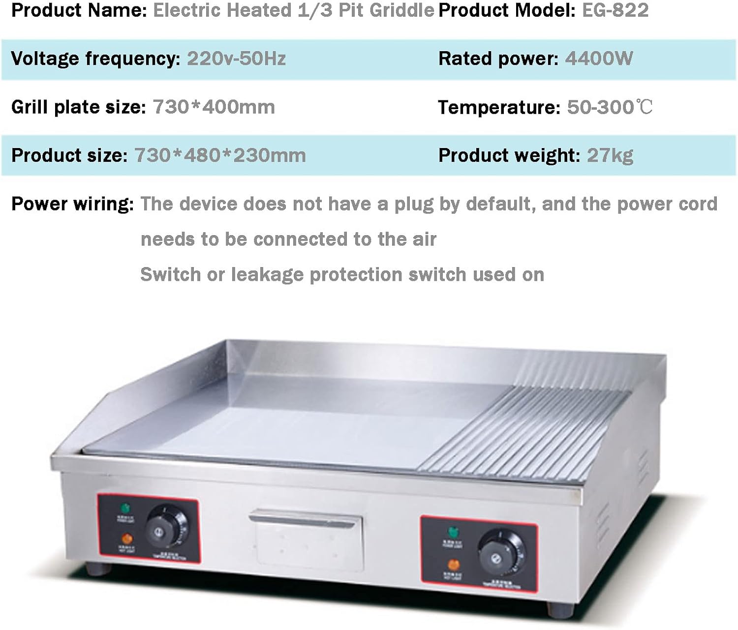 Commercial Electric Griddles, Flat Top Griddle Grill Station, Nonstick Electric Griddle Countertop Hot Plate Commercial Bbq Grill, for Camping, Outdoor, Tailgating, Kitchen, Home, Barbecue,822