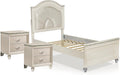 Furniture of America FOA Devado Contemporary 3-Piece White Wood Bedroom Set - Twin + 2 Nightstands