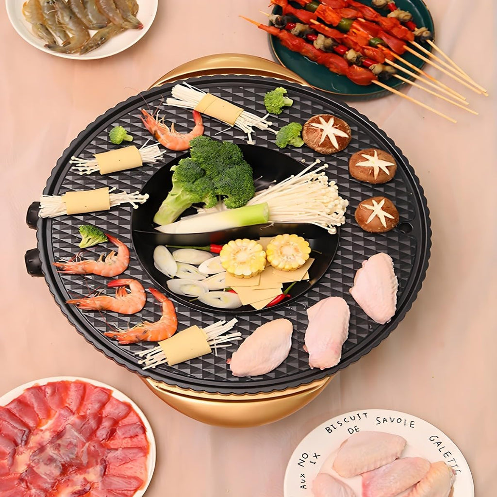 Electric Flat Top Grill, Electric Griddle, Flattop Grills Indoor Safely Washable, Suitable for Frying Grilling Stir Frying(Black,52 * 44 * 9.5)