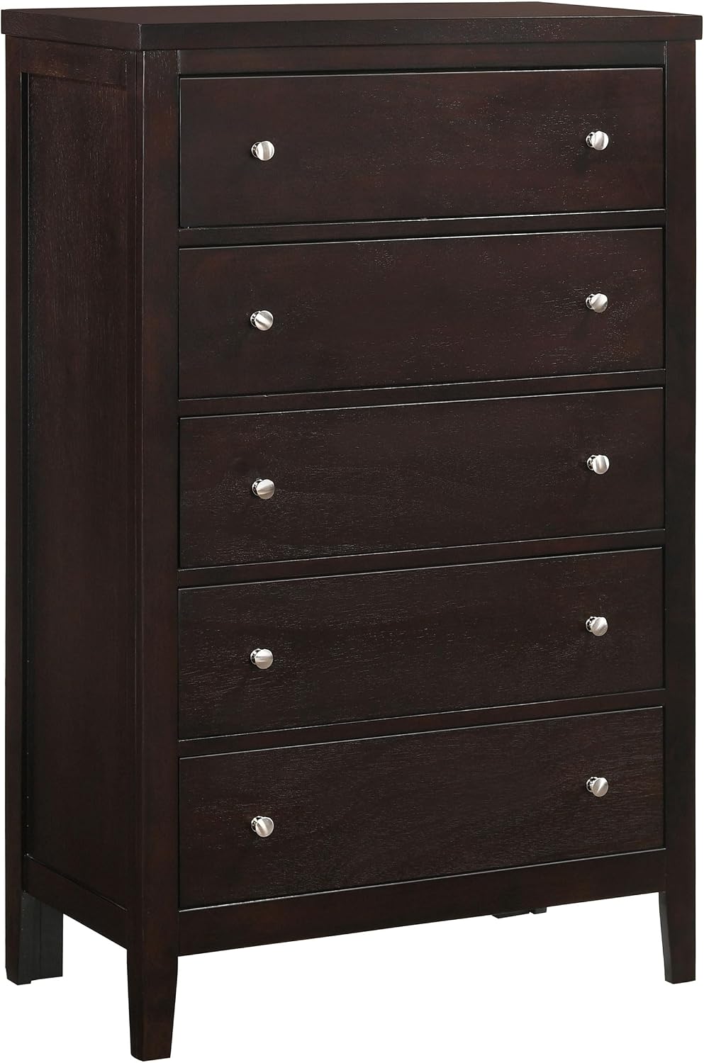 Coaster Home Furnishings Carlton Contemporary 5-Piece Bedroom Set Leatherette Upholstered Full Size Panel Bed Frame 51-inch Headboard Cappuccino 202091F-S5