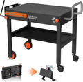Blackstone Griddle Stand, Portable Outdoor Grill Table, Foldable Grill Cart With Wheels Fit 22 Inch or 17 Inch, Camping Folding Pizza Oven Tables Fit Ninja Grill and Weber，Blackstone Table