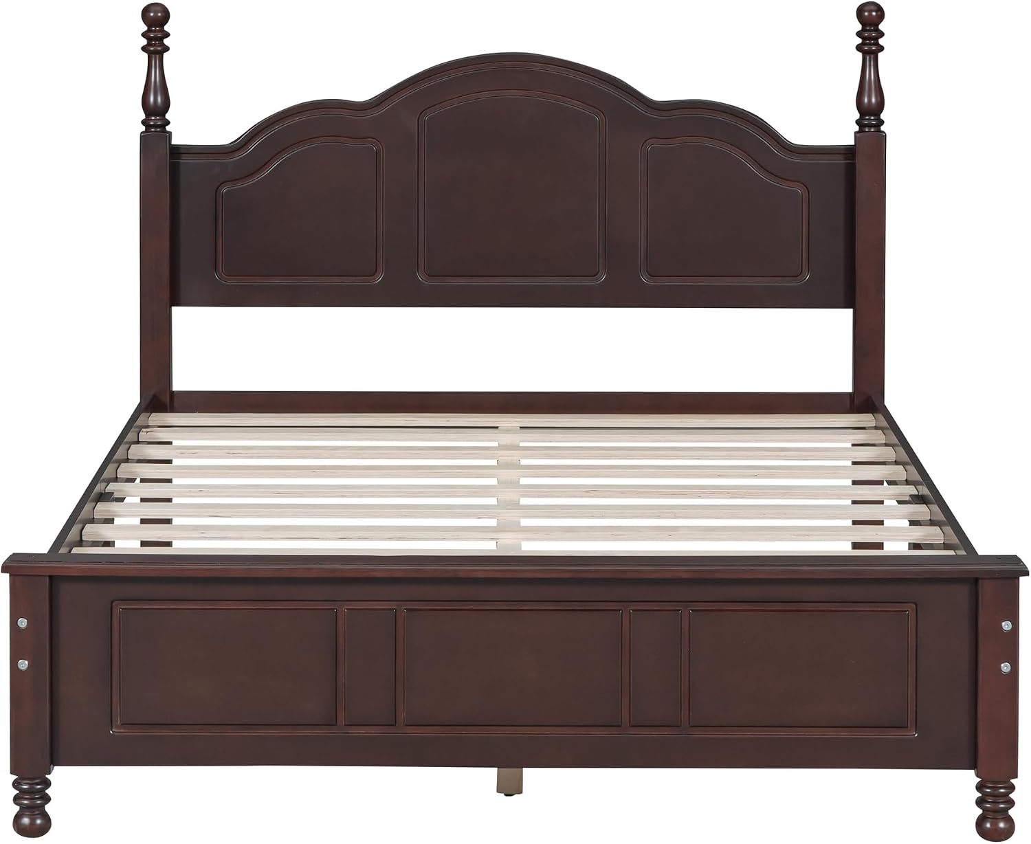 Harper & Bright Designs 3-Piece Full Bedroom Set, Retro Style Wooden Bedroom Furniture Set with Full Size Bed Frame and Two Nightstands for Kids Teens Adults Bedroom, Dark Walnut