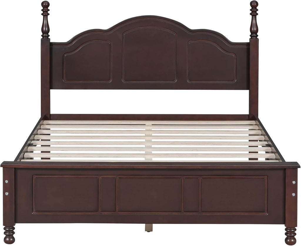Harper & Bright Designs 3-Pieces Bedroom Sets,Full Size Wood Platform Bed Frame for Boys Girls Kids Adults Toddler and Two Nightstands-Dark Walnut