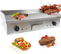 Electric Griddle 22' Countertop Griddle Non-Stick Stainless Steel Flat Top Grill for BBQ Teppanyaki Cooking with Adjustable Temperature Control 122°F-572°F