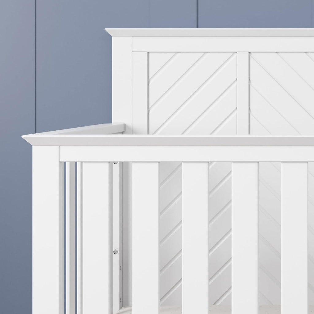 Child Craft Atwood Design 4-in-1 Convertible Baby Crib Nursery Furniture Set, Baby Bed, 3 Drawer Dresser and Chest Drawer, for Babies, Toddlers and Kids Bedroom (3 Piece - Matte White)