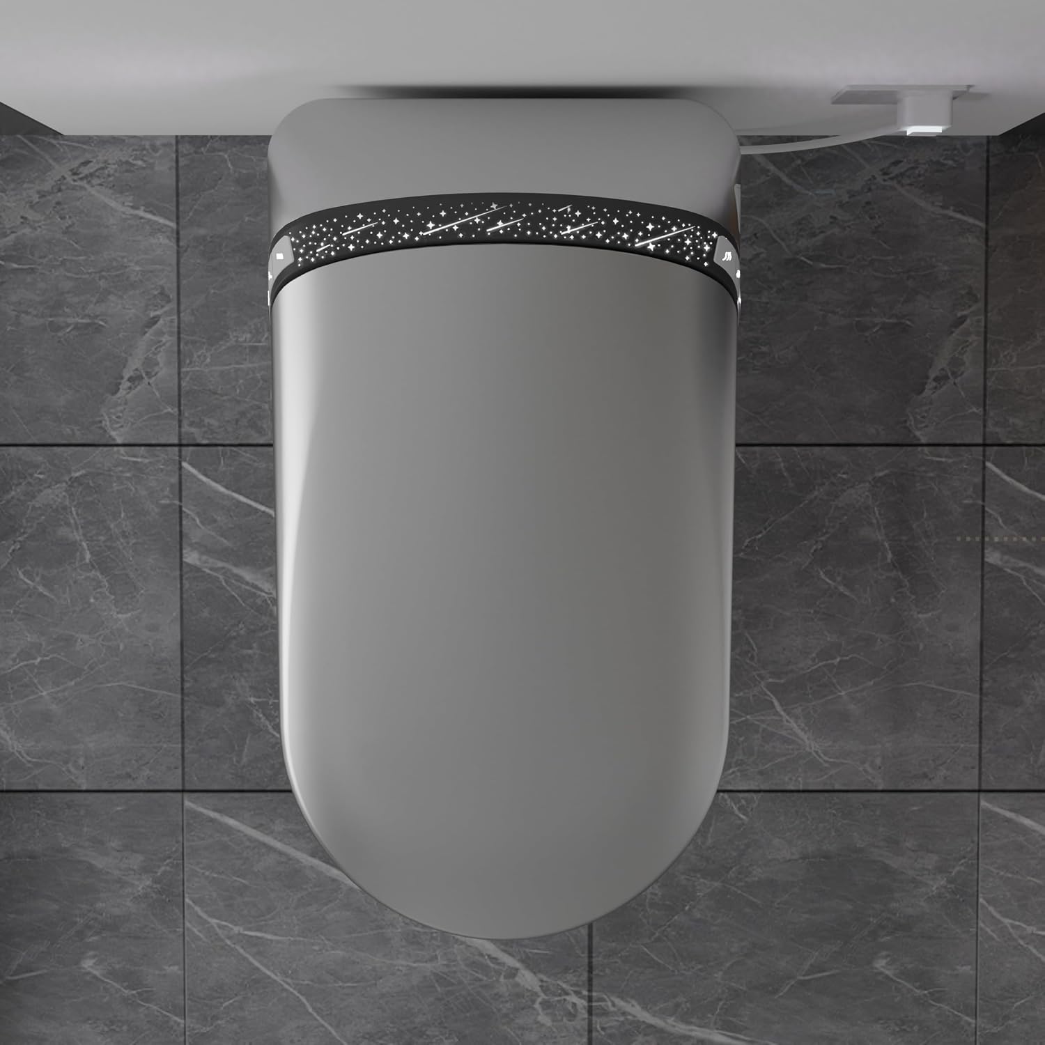 Sounor Modern Smart Toilet With Bidet Built In Self Cleaning Warm Water, Elongated Seat Heated Dryer,1.28 GPF Power Auto Flush,Auto Open/Close Lid,Starburst Night Light Display