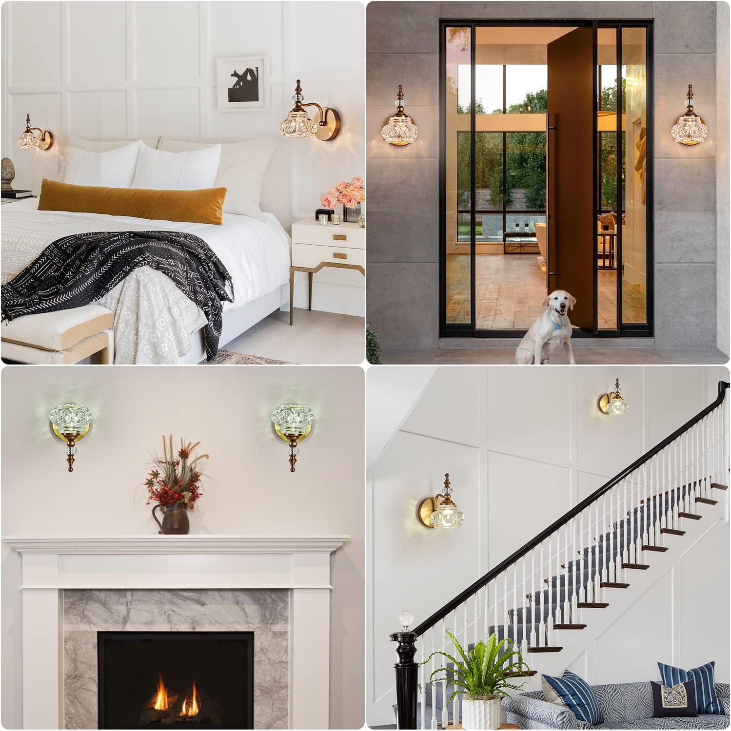 2-Pack 4.7 inch Wall Sconces Brass Bathroom Wall Light Fixtures, Spray Painting Process Modern Durable Vanity Lights for Bathroom Bedroom Living Room