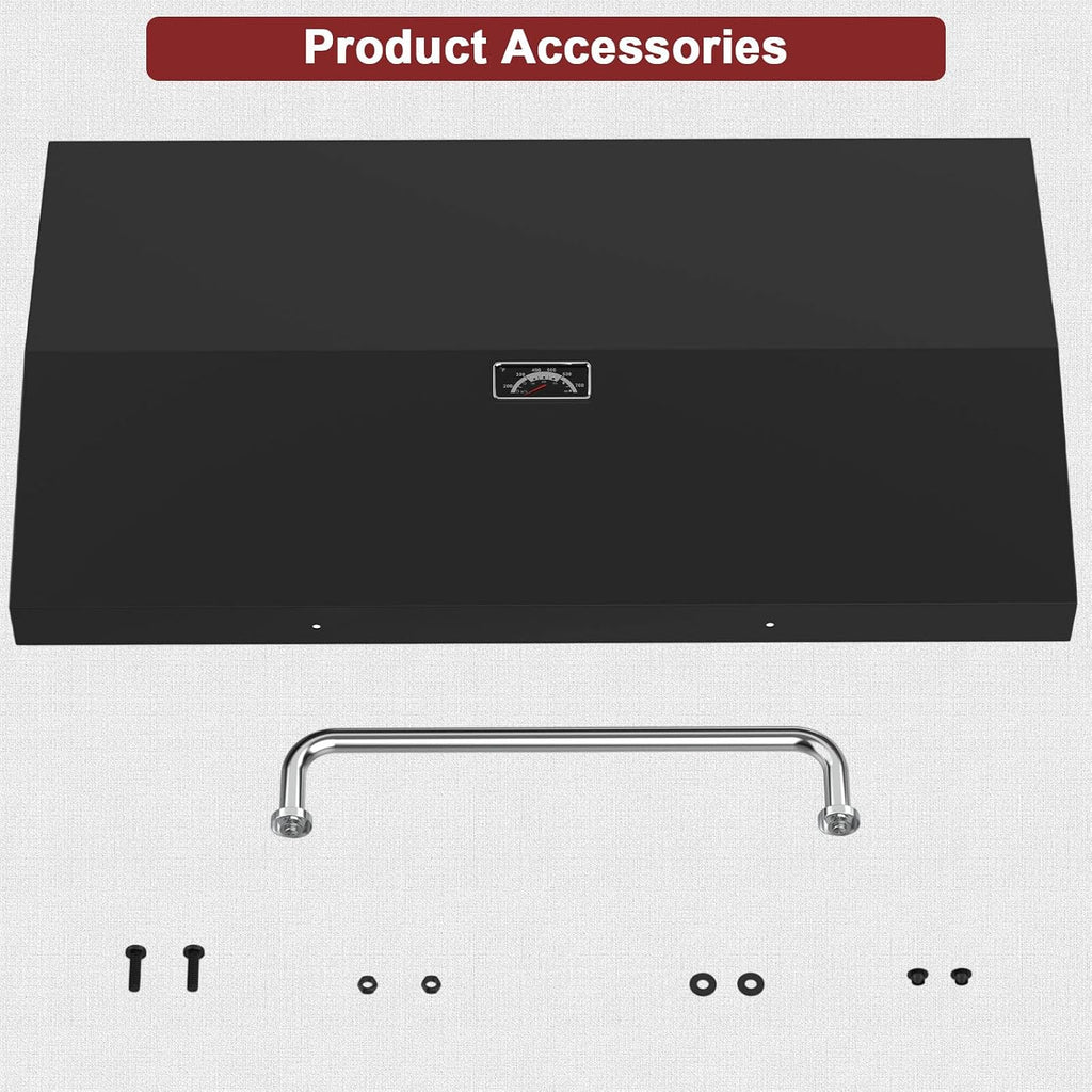 Upgrade Hinged Lid for Blackstone 36 Inch Omnivore Griddle 1554 2266 2177 1984 2210 2212 Griddle Hard Cover, Grill Hood Flat Top with Thermometer for Blackstone 5856