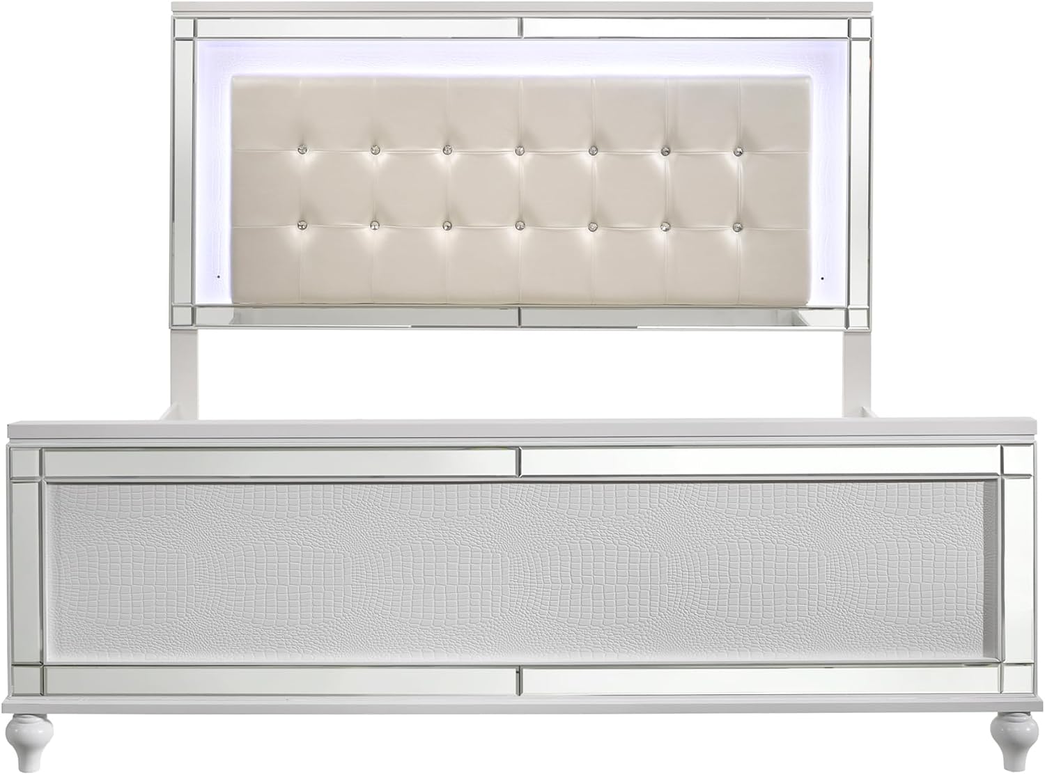 New Classic Furniture Valentino Wood Queen Bed, White