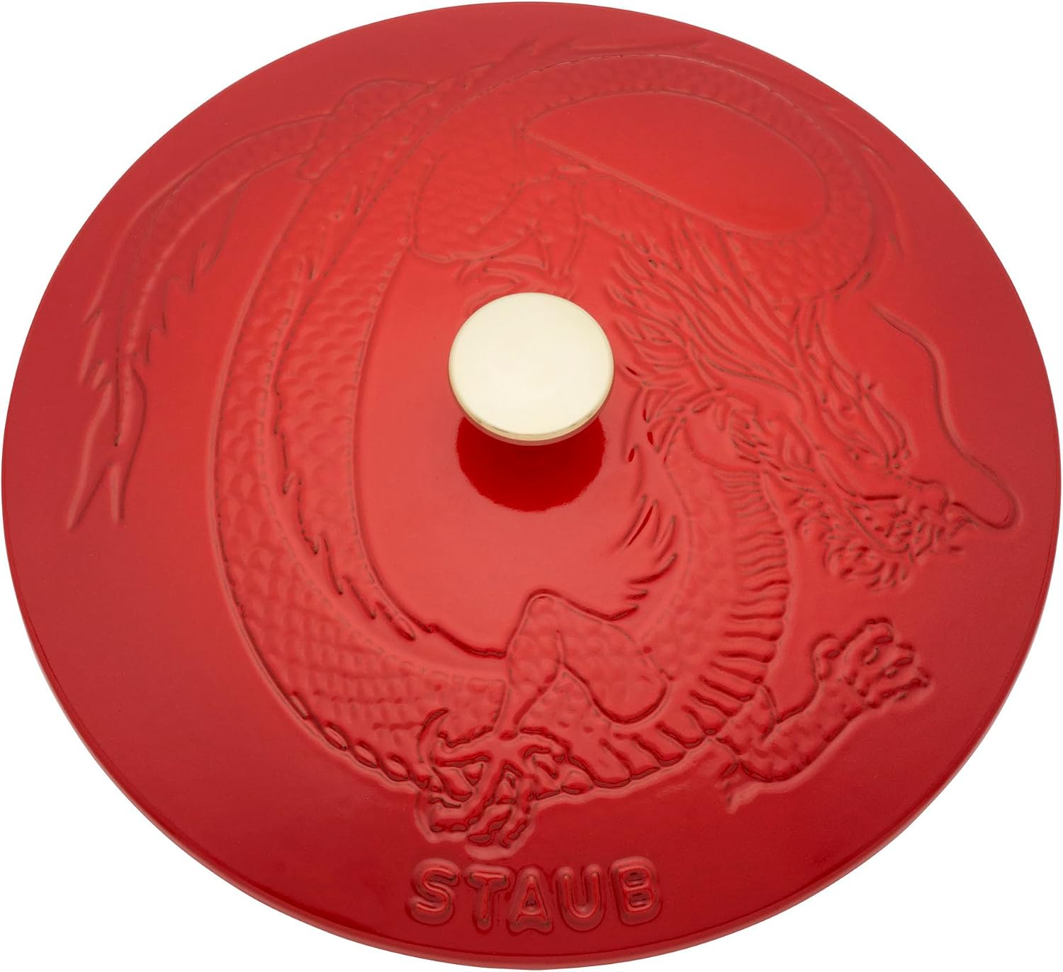 Staub Cast Iron 3.75-qt Essential French Oven with Dragon Lid - Cherry