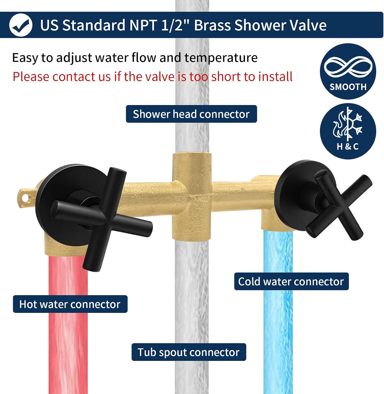 2 Handle Shower Faucet Set with Tub Spout Bathtub Shower Faucet Combo Set Shower System Complete Tub and Shower Trim Kit Matte Black Wall Mounted Shower Fixtures