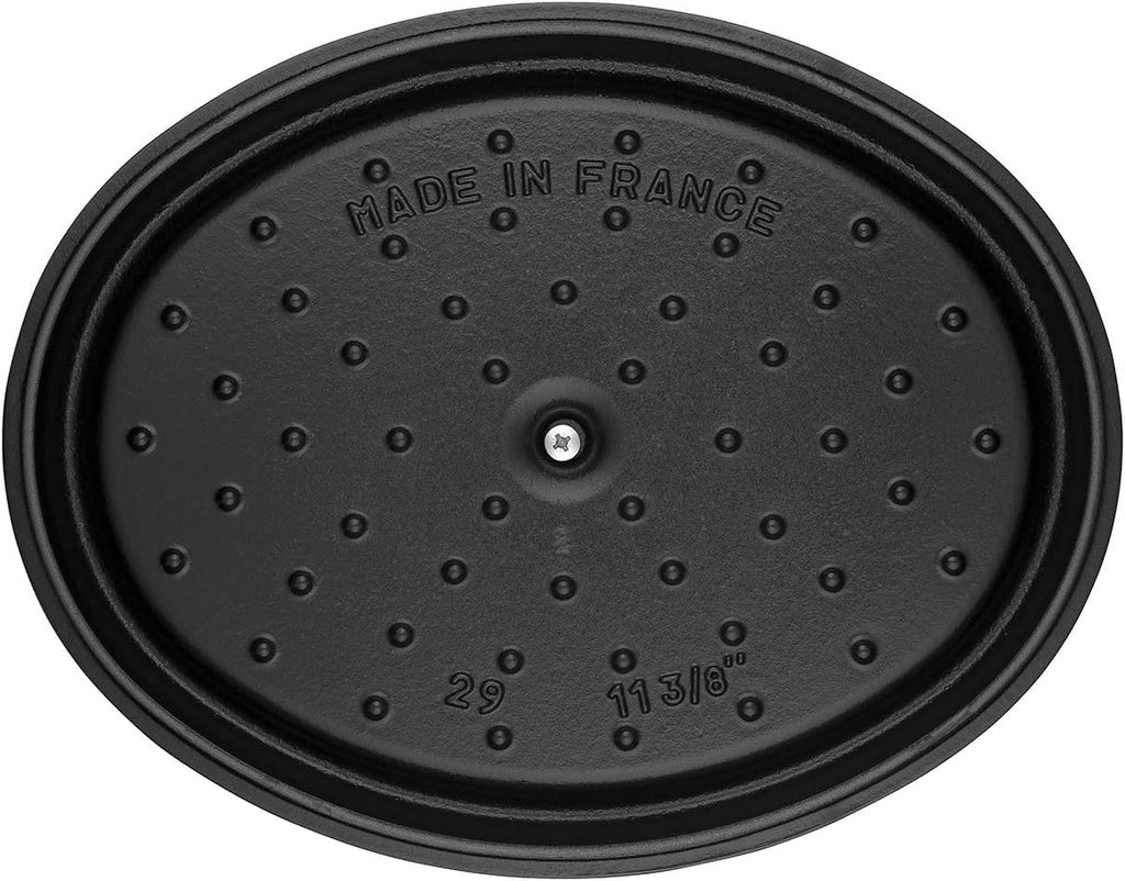Staub La Cocotte Oval 40500-231 Staub Pico Cocotte Oval Black 9.1 inches (23 cm) Both Handed Casting, Enameled Pot, Induction Compatible