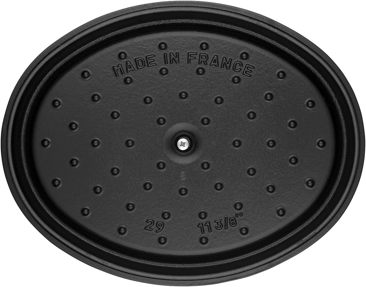 Staub La Cocotte Oval 40500-231 Staub Pico Cocotte Oval Black 9.1 inches (23 cm) Both Handed Casting, Enameled Pot, Induction Compatible