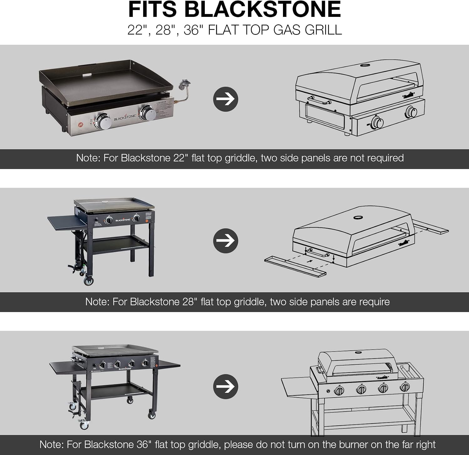 Stanbroil Outdoor Pizza Oven for Blackstone 22' 28' 36' Flat Top Gas Grill, with 19' x 15' Pizza Stone