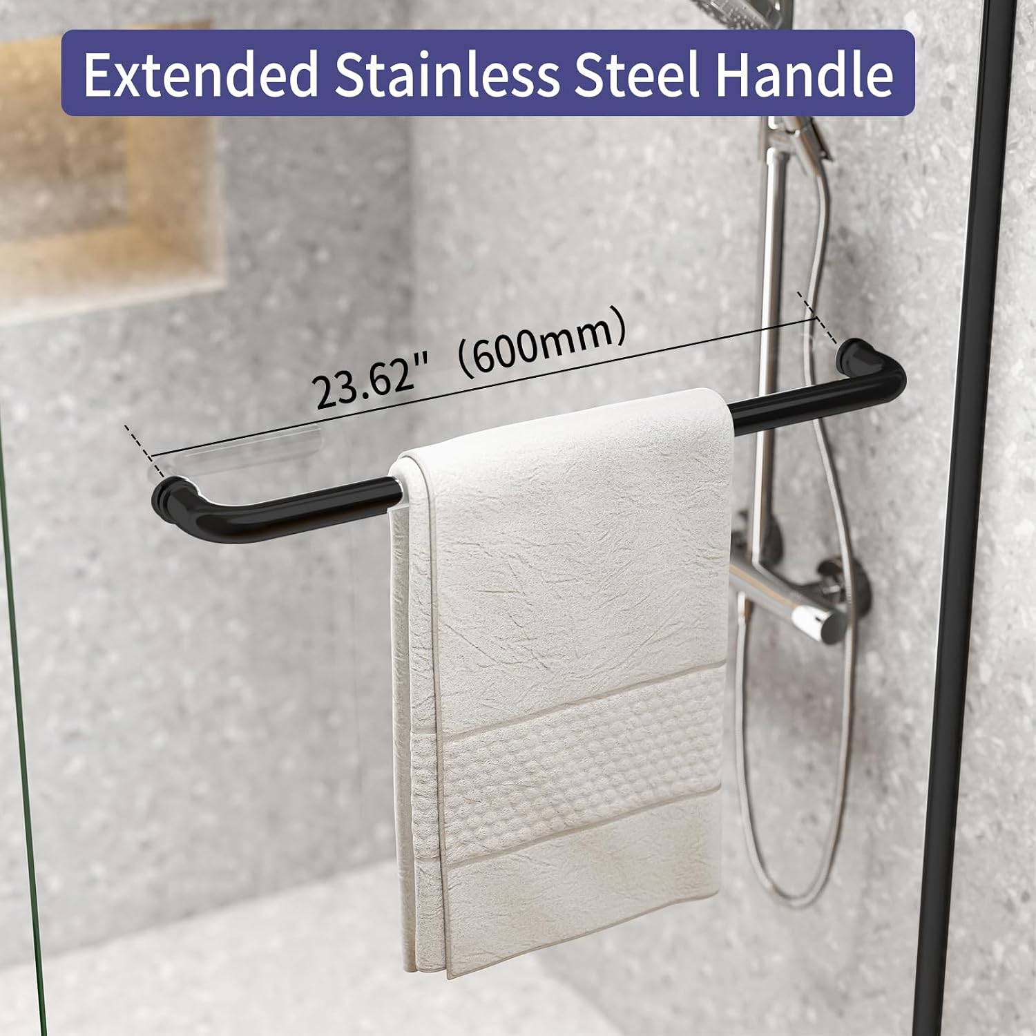 Dimaris Frameless Shower Door, 34W x 76H inches, 5/16 inch Clear Tempered Glass Panel, Matte Black, Shower Screen, Walk in Shower, Nano Coating