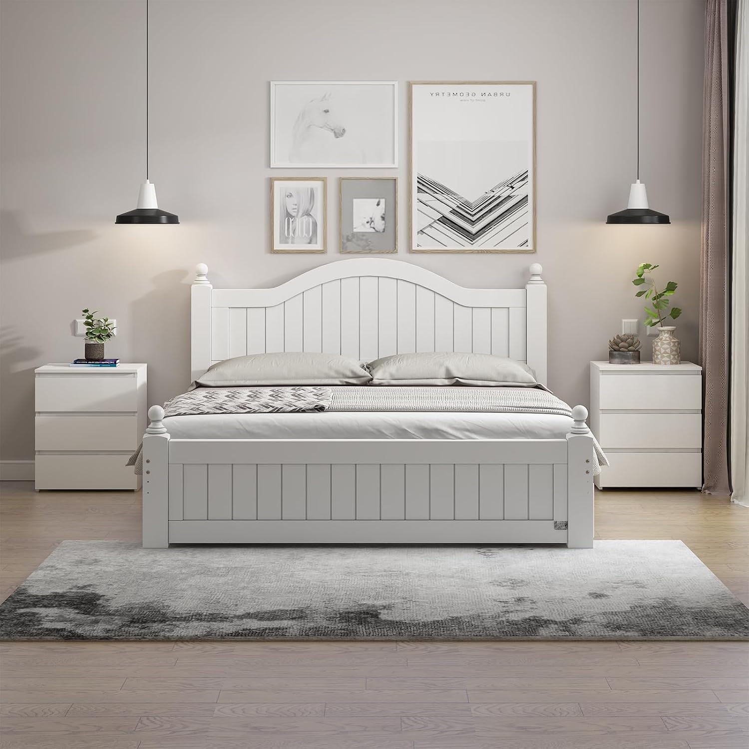 3-Drawer Nightstand & Side Storage Table, Minimalist Modern White Bedside End Tables with Ample Storage, Versatile Wooden Chest of Drawers for Bedroom, Living Room, Offices (Set of 2)