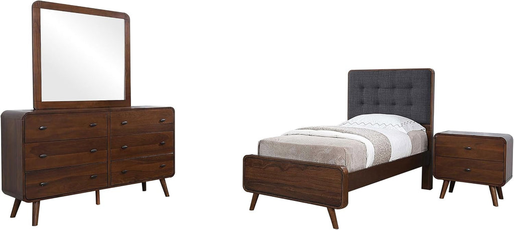 Coaster Home Furnishings Robyn 4-Piece Twin Bedroom Set Dark Walnut 205131T-S4