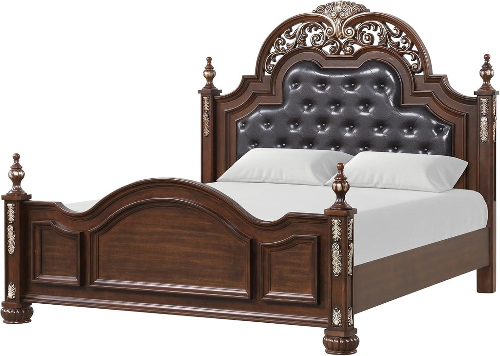 Glory Furniture Lyon G07100A-QB Cherry Finished Wood Bed