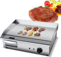 Electric Griddle, Commercial Electric Flat Top Griddle 110-220V Teppanyaki Stainless Steel Grill Adjustable Thermostatic Control, 122°F-572°F, Nonstick Countertop Hot Plate for Home Restaurant