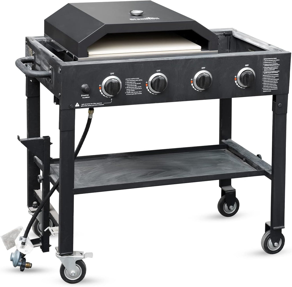 Stanbroil Pizza Oven for Blackstone 36' Gas Griddle Cooking Station, Outdoor Pizza Maker with Side Panels and Temperature Gauge, 17.7 in. x 13.7 in. Pizza Stone