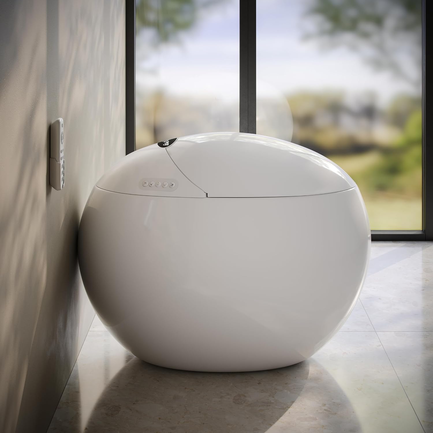 Swiss Madison Plaisir Smart Toilet with Bidet Built In 1.28 GPF Dual Flush, Auto Open & Close, Auto Flush, Foot Sensor, Led Display, Remote Control
