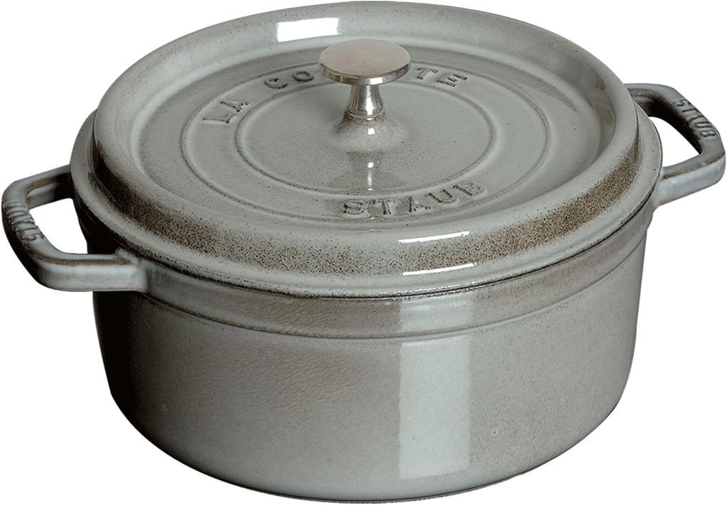 Staub Cast Iron 5.5-qt Round Cocotte - Graphite Grey