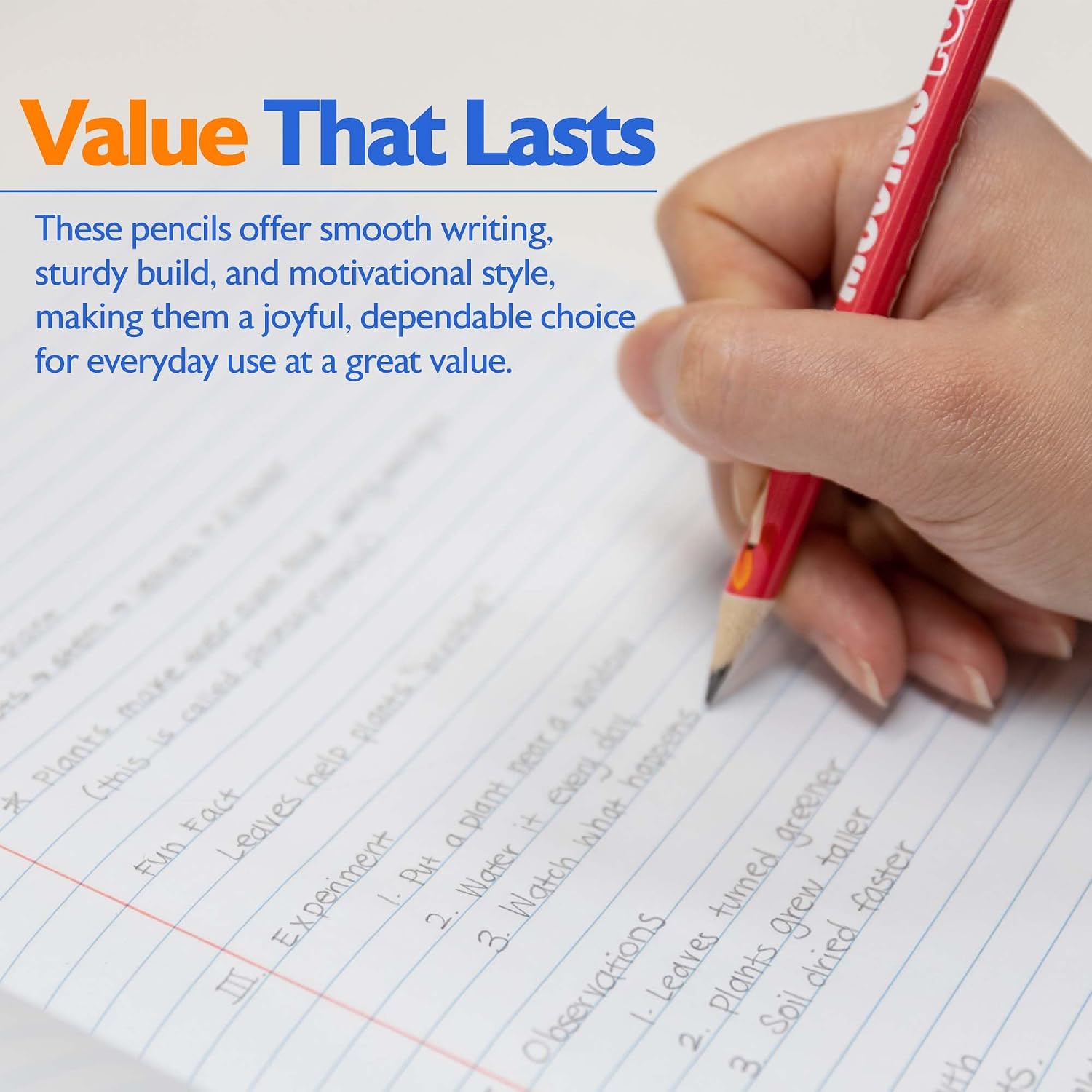 BAZIC PRODUCTS Motivational Pencils w/Eraser 144 Packs (1152 Pcs), Inspirational School Pencils for Students Classroom Cute Fun Wood Pencil Positive Sayings Teacher Reward